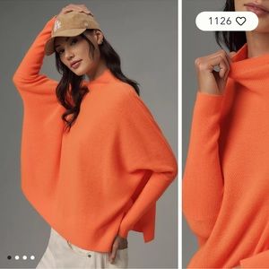 Anthropologie Maeve Shea cashmere sweater in sherbet orange xs